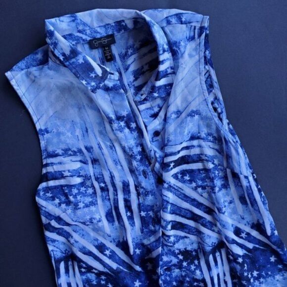 NWT Jessica Simpson Patriotic Tank Blouse - Picture 3 of 8